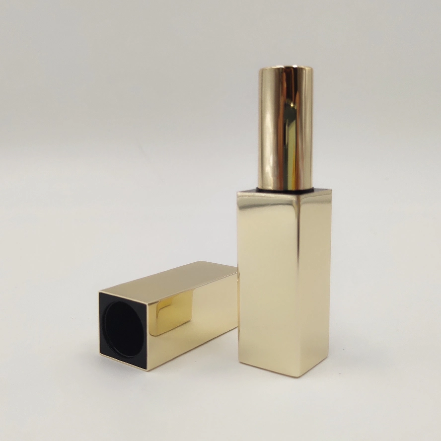 Free Sample Luxury Golden Square Cosmetic Plastic Lipstick Tube Packaging