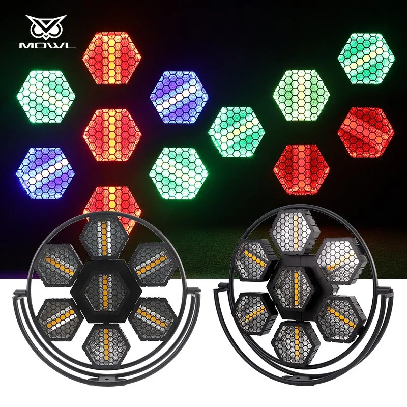 مصباح الرجوع للخلف سداسي الشكل مصباح LED صغير 7PCS بقدرة 100 واط مع ضوء بكسل بالنسبة إلى DJ Disco KTV Bar Party Stage Effect Lights