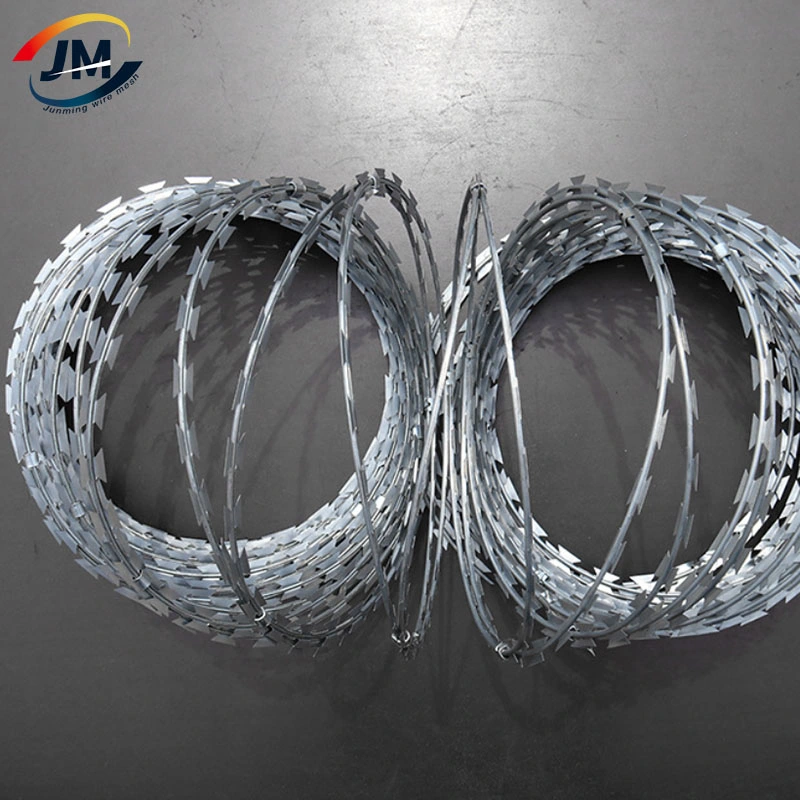 Anti-Climbing Galvanized Stainless Steel Razor Barbed Blade Concertina Wire Roll for Security Protection