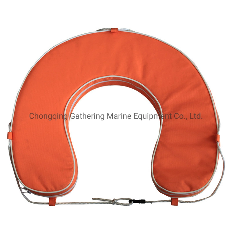 Marine Rescue PU Foam Orange Horseshoe Lifebuoy U-Shape Lifebuoys with Rope