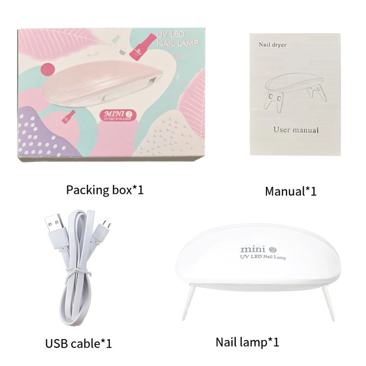 Grs Certification Mini UV LED Nail Lamp 16W USB Foldable Nail Gel Dryer Lamp, Fingernail and Toenail Mini UV Light for Gel Polish