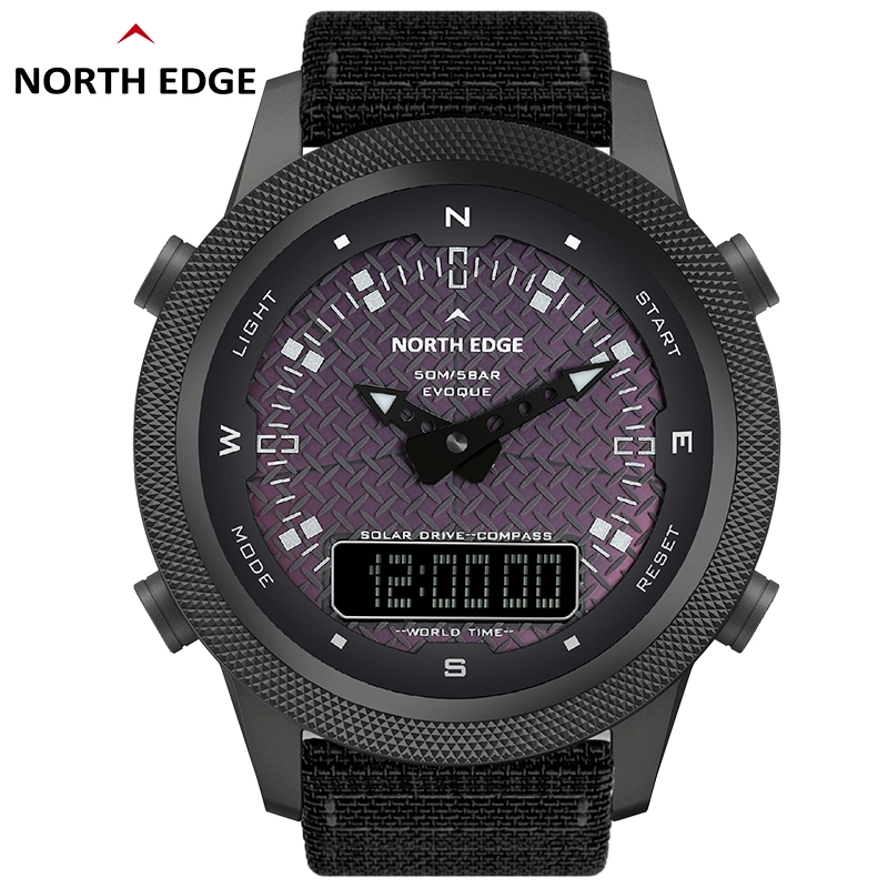 North Edge Evoque Wrist Watch Analog Solar Power 3ATM Water Resistant Smart Watch Gift Watches