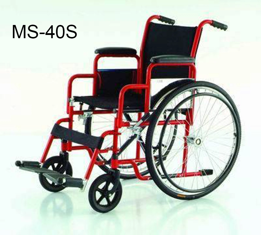 (MS-40A) fauteuil roulant manuel à repliage électrique et transport léger en aluminium