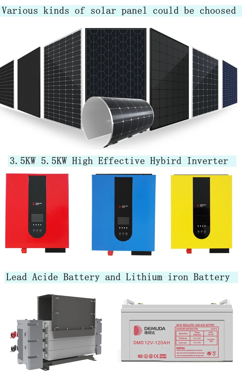 Complete 3500watt Hybrid All in One off Grid 1kw Solar Energy System 5000W Kit for Home Roof