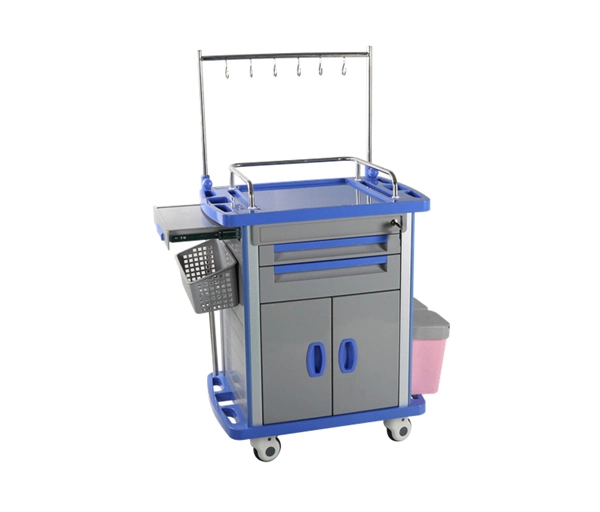 Vente de mobilier médical ABS chaud clinique d'urgence de l'anesthésie de la médecine transfusionnelle panier Chariot pour l'hôpital