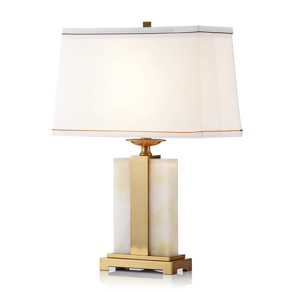 Bedroom Golden Base and White Marble Table Lamp for Luxury Home and House