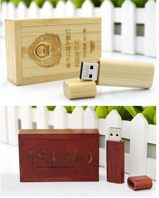 Unidade Flash USB de madeira Stick pen USB de design com logotipo de madeira