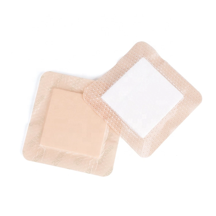 Highly Absorbent Adhesive Waterproof Silicone Foam Dressing with Border, 15X15cm