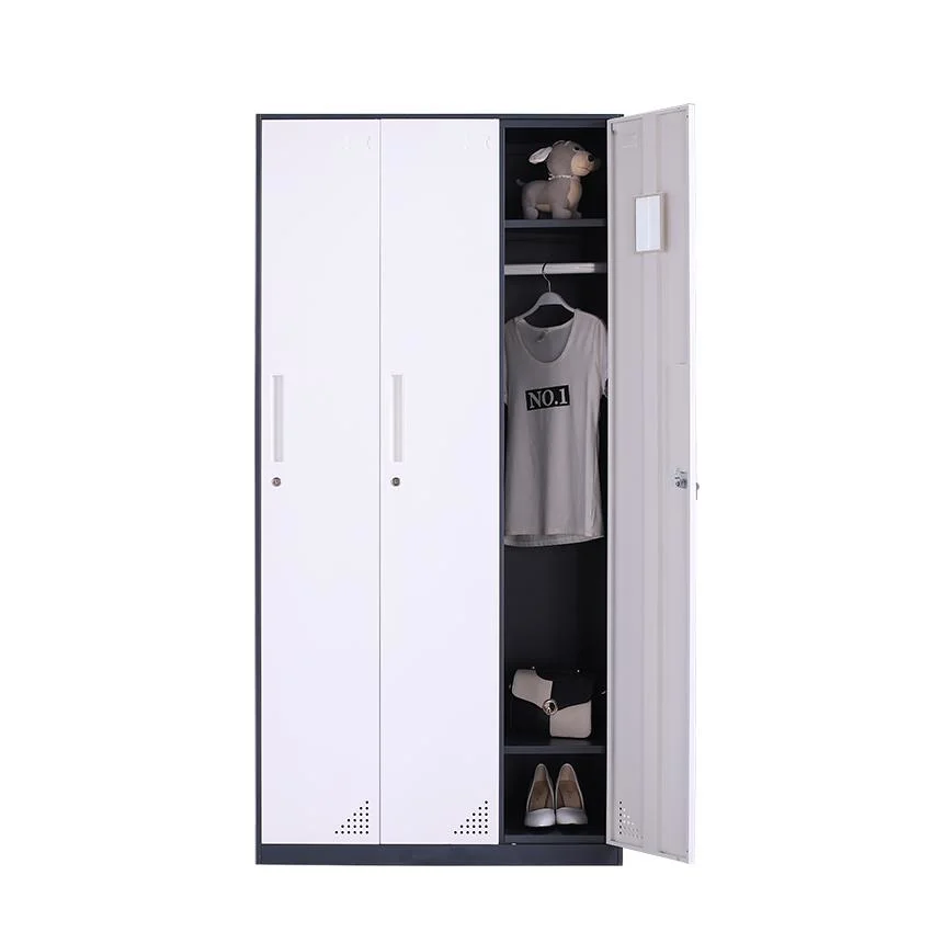 High quality/High cost performance  Modern Steel Furniture for Bedroom Living Room Contemporary Modern Wardrobe Closet 3 Door Wardrobe with Mirror