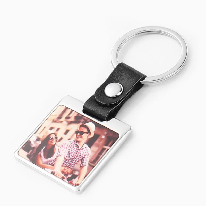 New Arrival Metal Key Custom Keychain Sublimation Key Chains with PU Belt Buckle