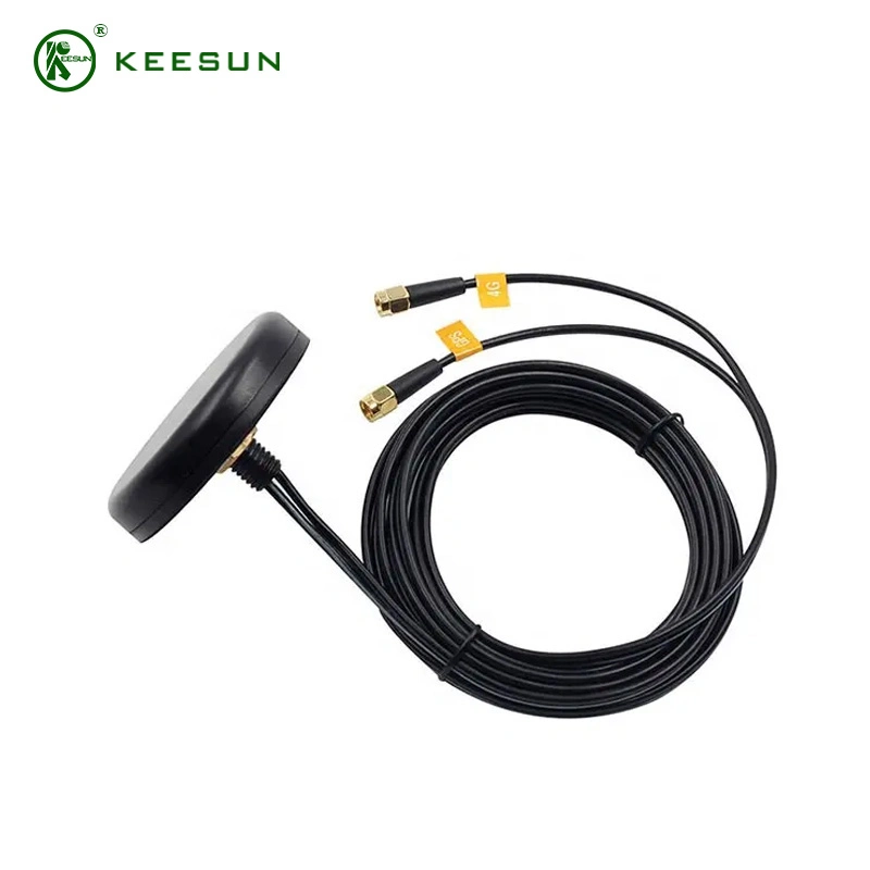 GPS GSM 2 in 1 Round Shape Combination Combo Antenna with SMA Male Connector