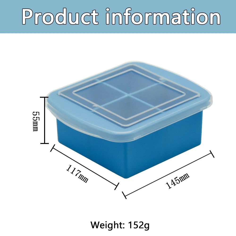 Venda a quente da Praça de gelo de uísque Maker - 5,5 cm de Silicone Square Moldes de cubos de gelo