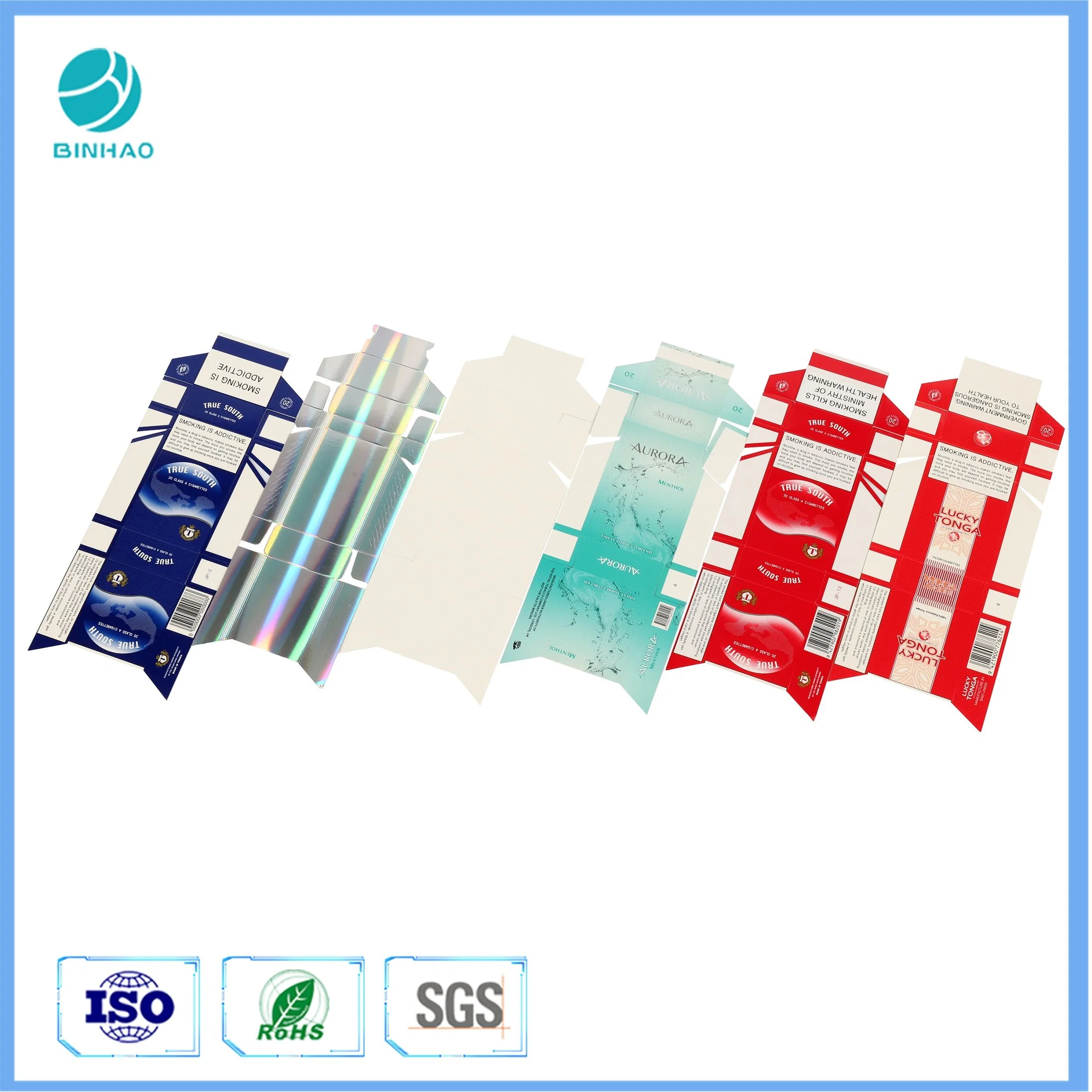 China Silk-Screen Printing Nano Größe Elfenbein Karton Papier Zigarettenetui Paket