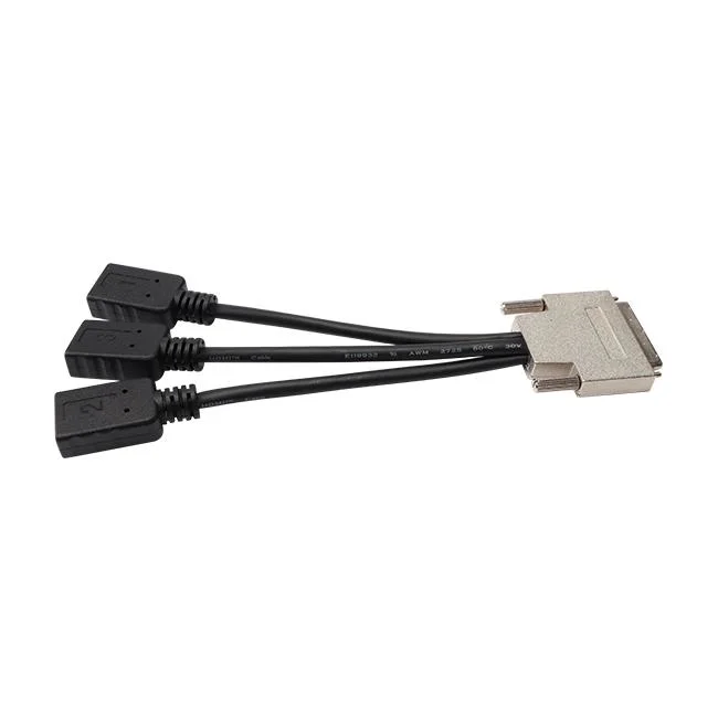 Factory Price High quality/High cost performance Stable Video Transfer Black Vhdci SCSI68 Male to 3 HDMI Female Splitter Cable for 1 Vhdci Video Sharing 3 Monitors