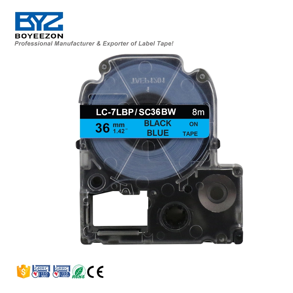 Black on Blue LC-7lbp Sc36bw Label Printer Tape 36mm