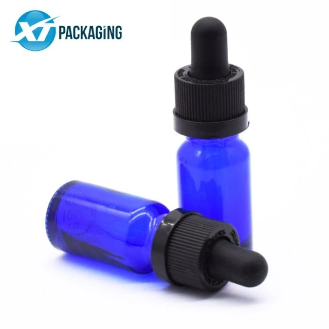 Hot Sale 30ml 60ml 100ml Black Blue Amber White Dropper Bottle Glass Essential Oils Container Packaging with Bamboo Plastic Lid