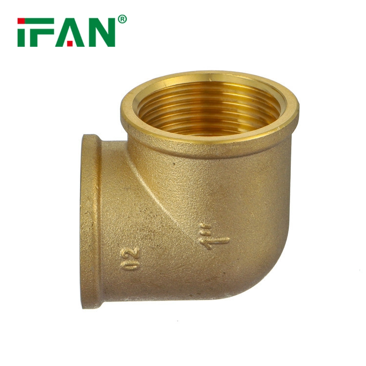 Ifan Supplier Plumbing Fitting Full Size Raccord 90 Degree Elbow Brass Fittings