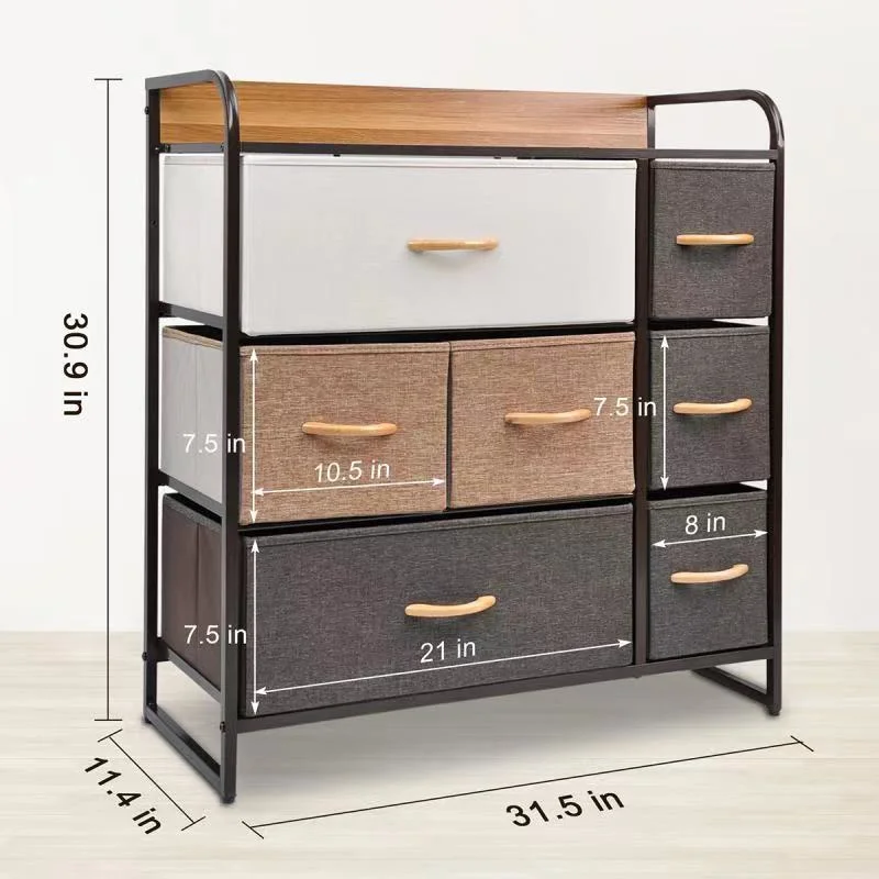 Design de luxo torre do organizador da unidade de armazenamento de 5 Gavetas Fabric Storage Brinquedos Makeup Organizador com gaveta