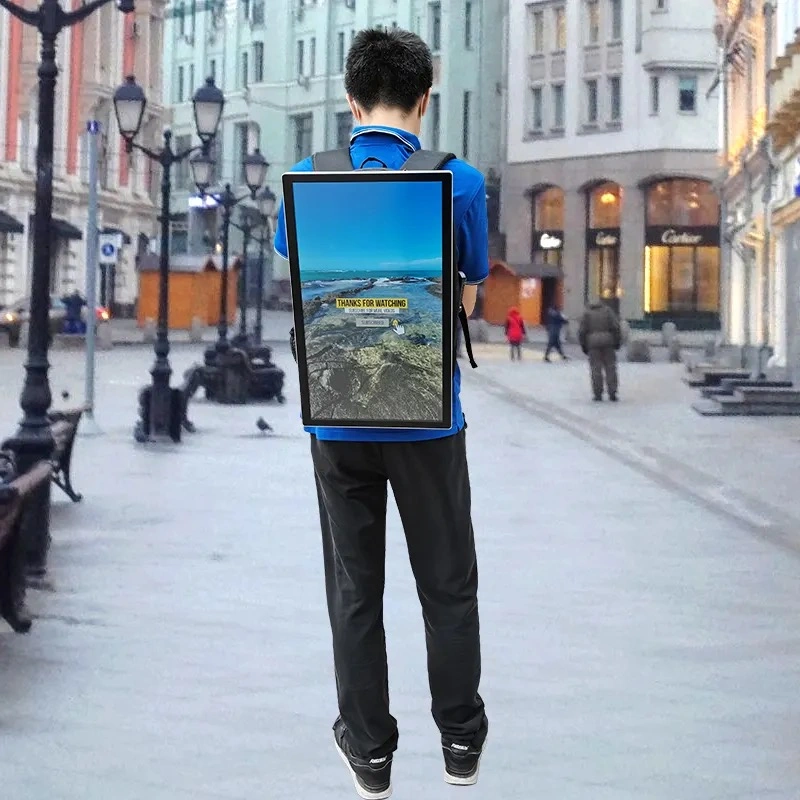 22inch Touchscreen LCD Rucksack Digital Signage Android Monitor mit Batterie