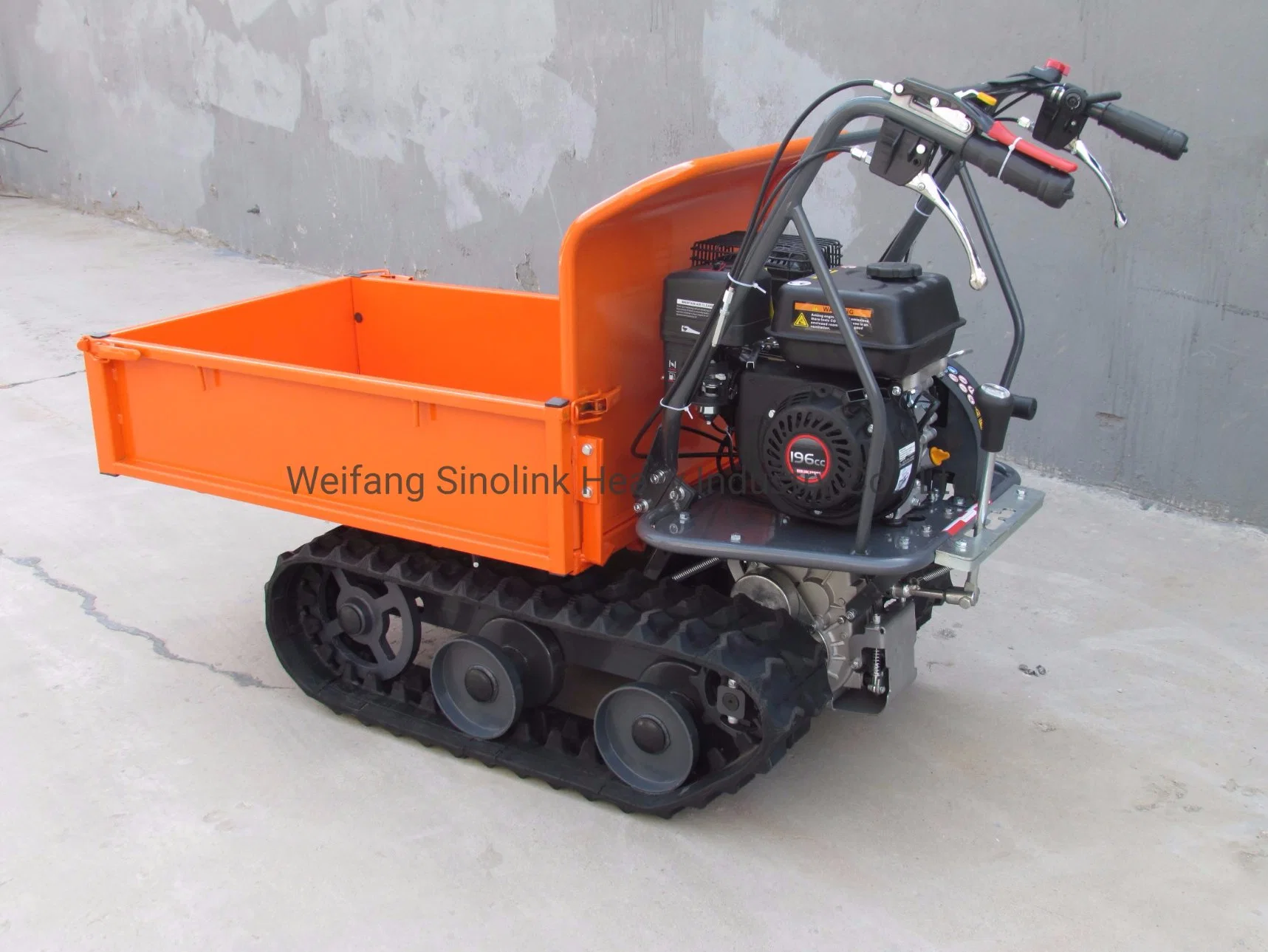 Gasoline Powered 300kg Load Capacity Rubber Track Agriculture Small Dumper