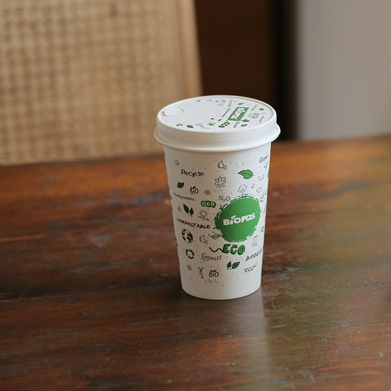 Custom Printed Disposable Single Wall Cold / Hot Coffee Paper Cups Mug with Lid