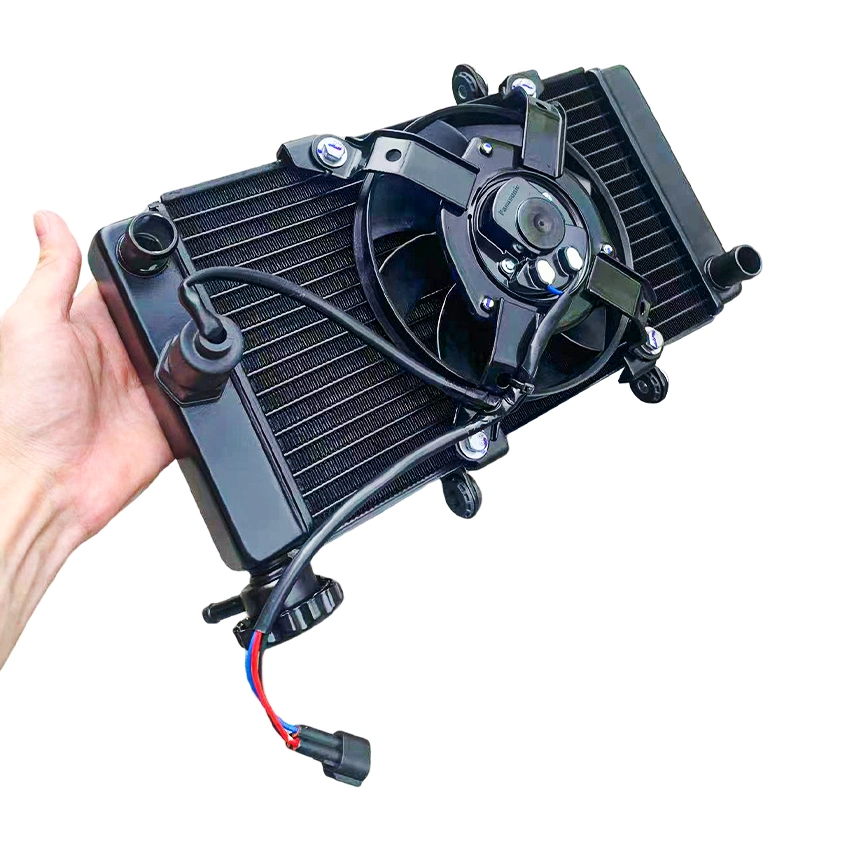 Motorcycle Radiator with Fan for Zongshen Engine Nc300 Nc300s Nc450 High quality/High cost performance  Motor Cycle Accessories Aluminium Cooling Radiator Fans