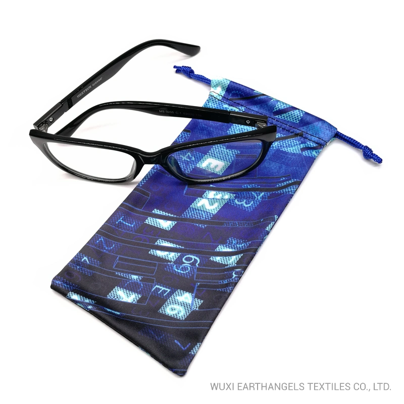 Custom Logo Microfiber Sunglasses Eyeglasses Drawstring Packing Pouch