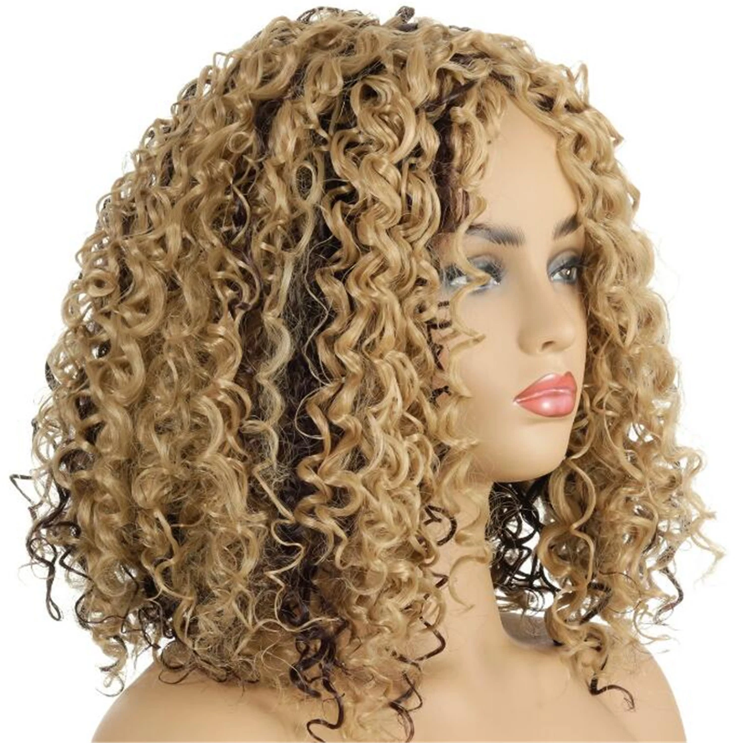 Custom Heat Resistant Short Curly Afro Synthetic Cosplay Wigs