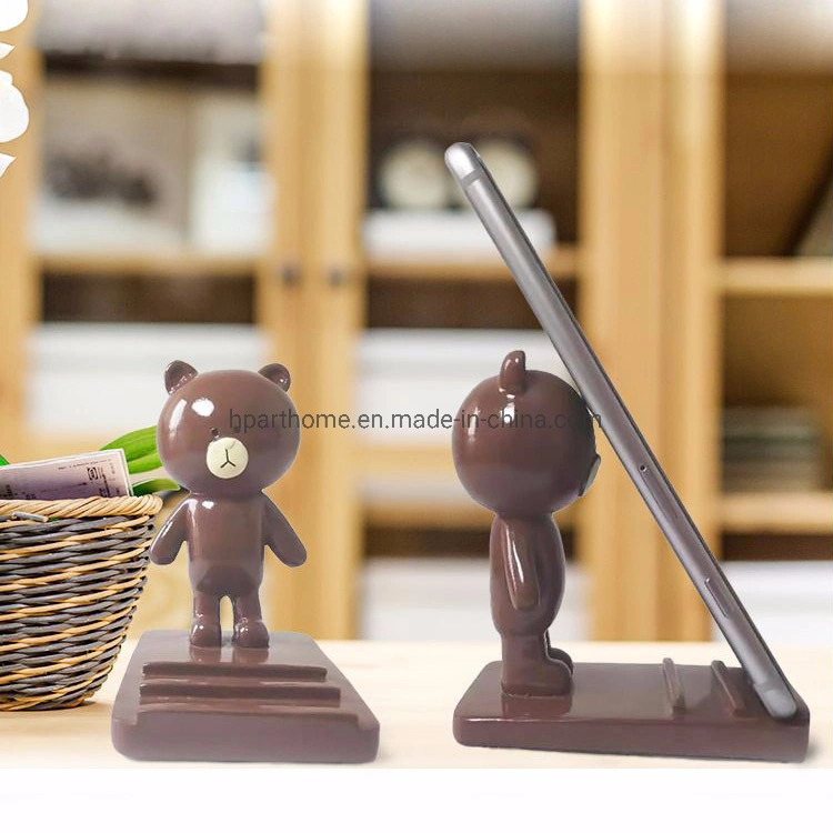 Custom Resin Cute Little Bear Mobile Phone Accessories Bracket for Lazy People