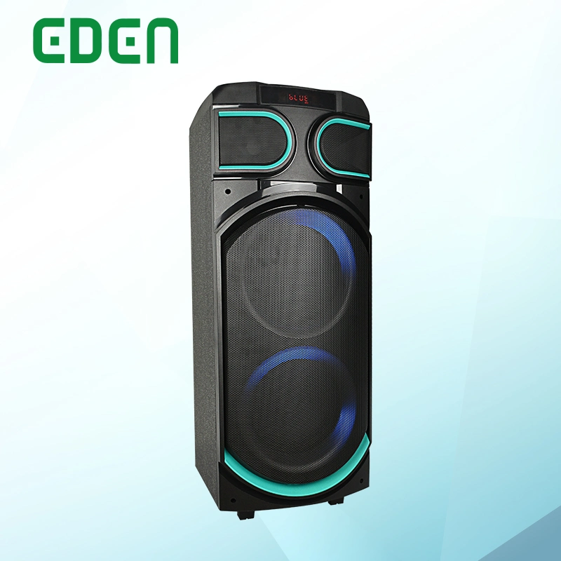 Popular Private Dual 8inch Portable PA Wireless Mega Bass Amplifier Built in Big Power 100W Wooden Speaker Audio Box