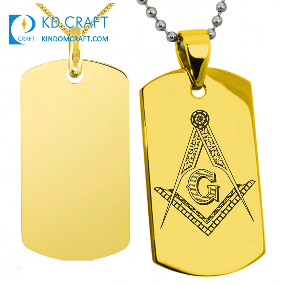 Mode Customized Blank Metall Edelstahl Graviert Sublimation Luxus Armee Militärische benutzerdefinierte Dog Tag Halskette mit Ball Kette