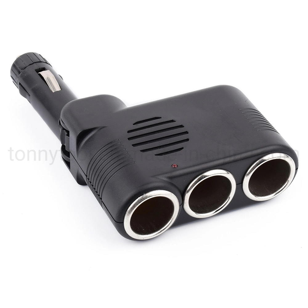 3-Socket Auto-Ladegerät Splitter Adapter, 12V/24V DC-Steckdose Multi-Socket Auto Zigarettenanzünder Splitter, Power Outlet Splitter Extender