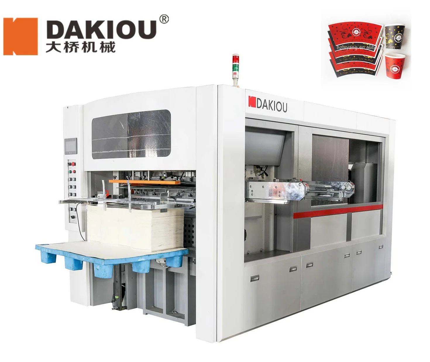 Máquina de corte de papel de alta velocidad Dakiou para vasos y cajas