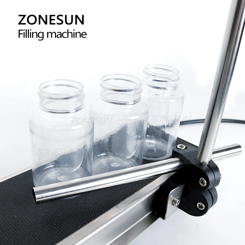 Zonesun Milk Juice Water Eyedrops Toner Beverage Processing Machinery Automatic Single Head Filling Machine with Conveyor