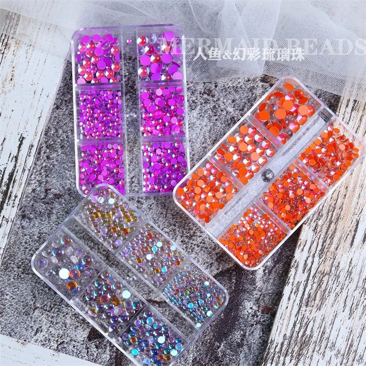 3D Mermaid Symphony Beads Crystal Nail rhinestone DIY Nail Acessórios Nail Art decoração contas de unhas shinny