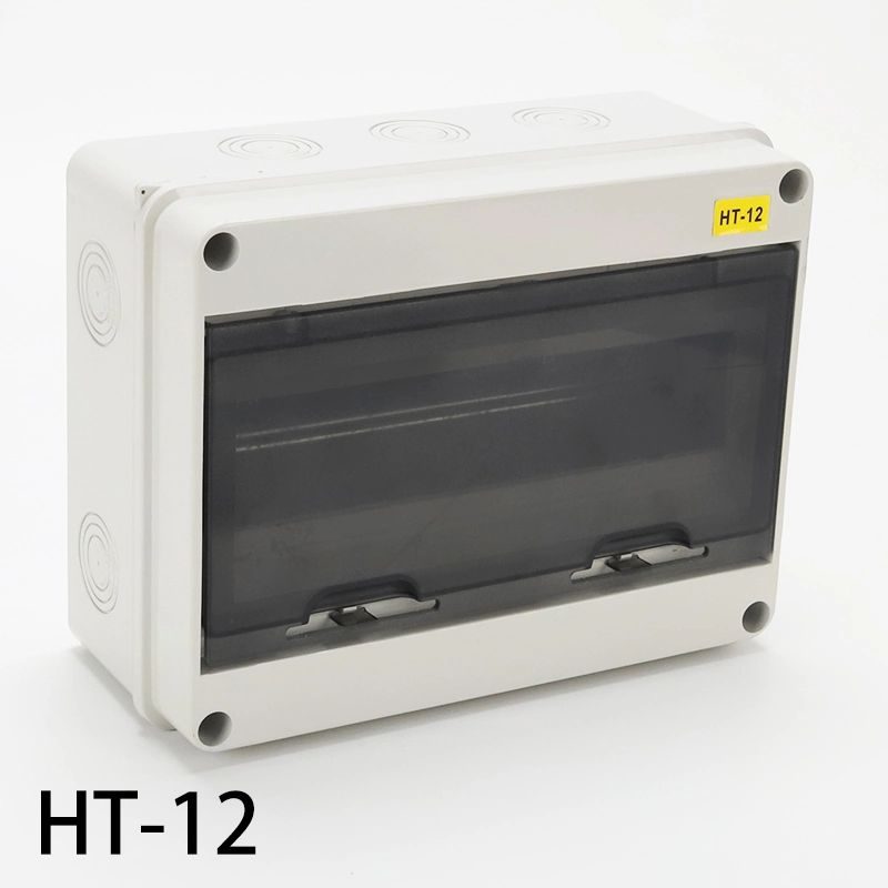 Ht-12 IP65 Resistente al agua al aire libre de energía eléctrica de 12 vías Caja de distribución de plástico