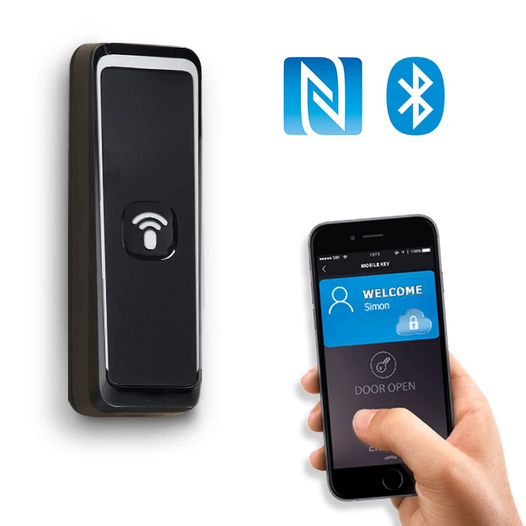 BLE APP de Teléfono Móvil de control de acceso remoto RFID Reader lector Wiegand NFC para el Control de acceso a la puerta