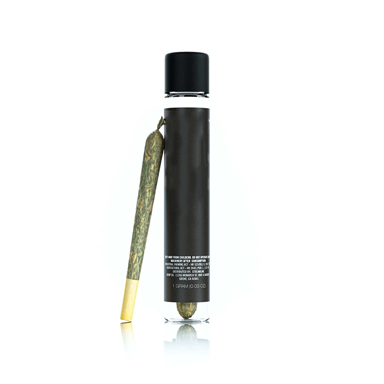 Emballage de joint pré-roulé King Size et de blunt, machine à Moonrock, emballage connecté, tube en verre résistant aux enfants avec couvercle CR.