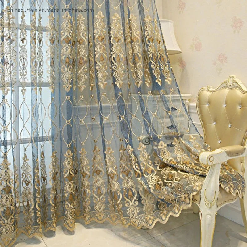 100% Polyester Beautiful Design Embroidered Cheap Window Curtains for Home