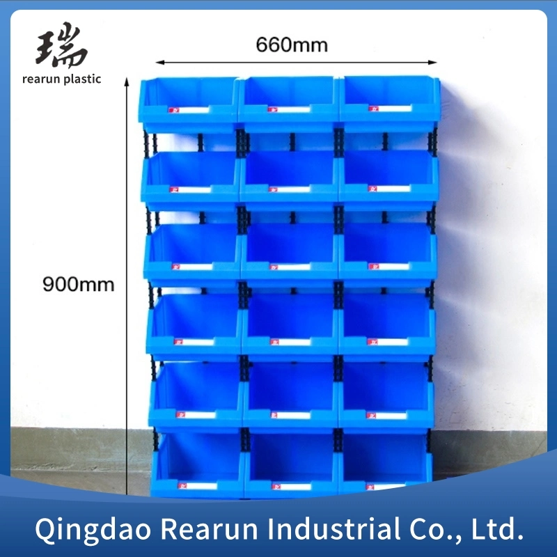 Storage Boxes Bins Plastic with Steel Shelf Rack Warehouse Industrial Parts Storage Bins in Toolbox