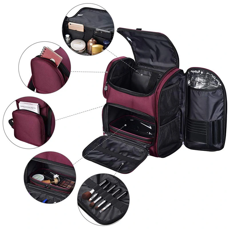 Custom Multiple Layers Cosmetic Hairdresse Salon Barber Tools Backpack Bag