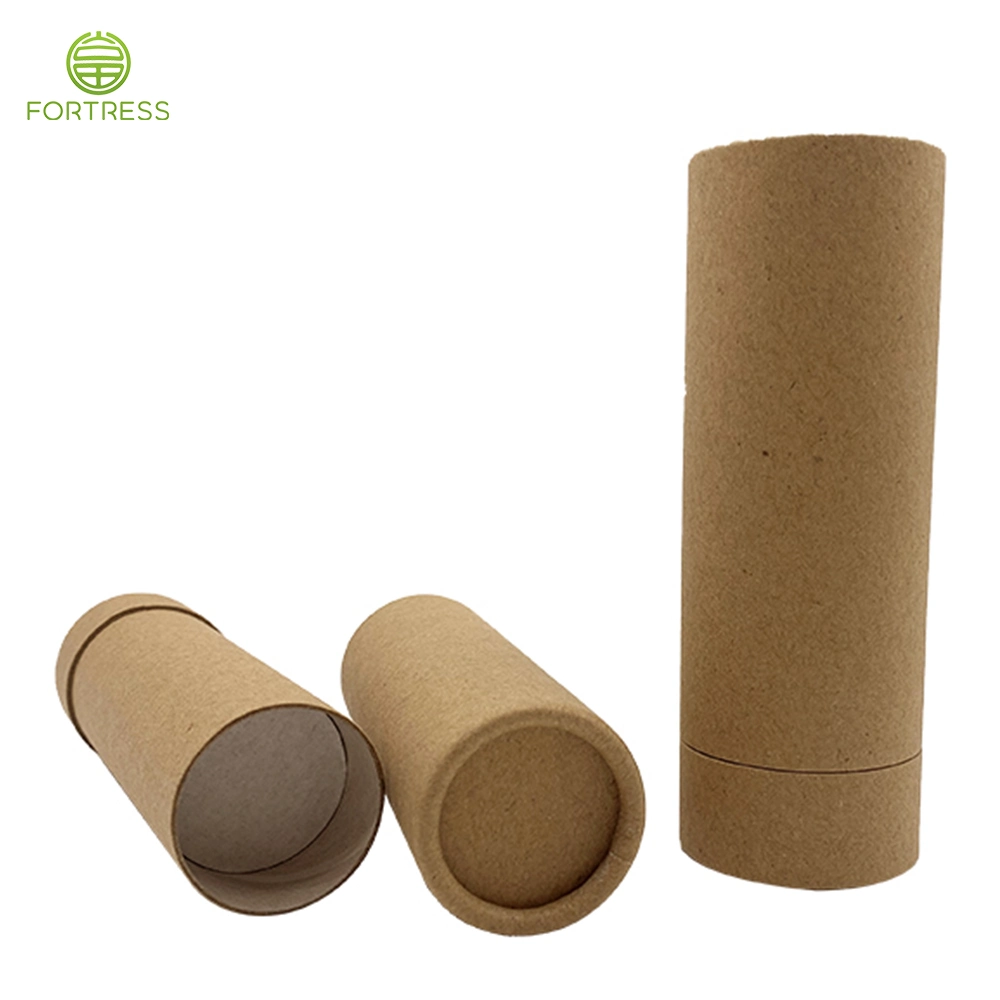 Biodegradable Recyclable Eco-Friendly Customized Empty Cosmetics Lip Balm Deodorant Stick Packaging Brown Kraft Push up Paper Tubes Lipstick