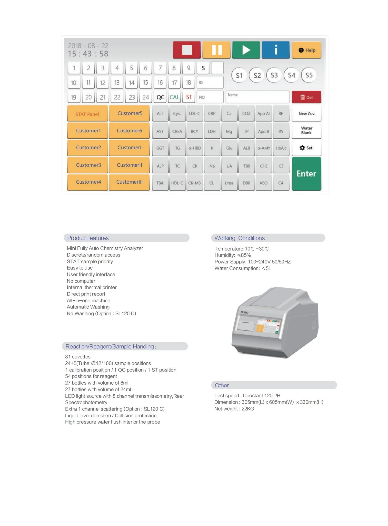 Factory Price Medical Devices Fully Automatic Blood Biochemistry Machine Automatic Clinical Chemistry Analyzer My-B012