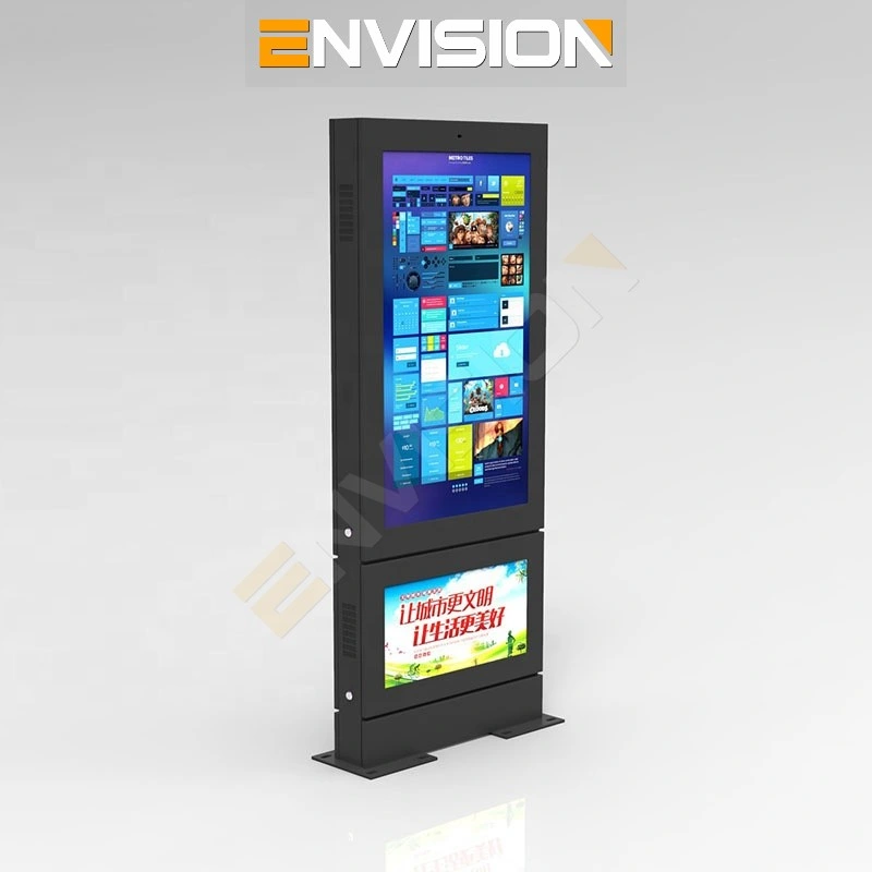 55 Zoll Super Thin Totem Kiosk IP65 Wasserdichte Digital Signage Touchscreen-TV LCD-Außenwerbung Bildschirm Digital Display