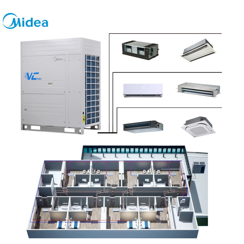 Midea Amplia gama de capacidad de refrigeración kbtu 170cc de aire acondicionado sólo comercial inversor de Aire Acondicionado Split VRF Hotel