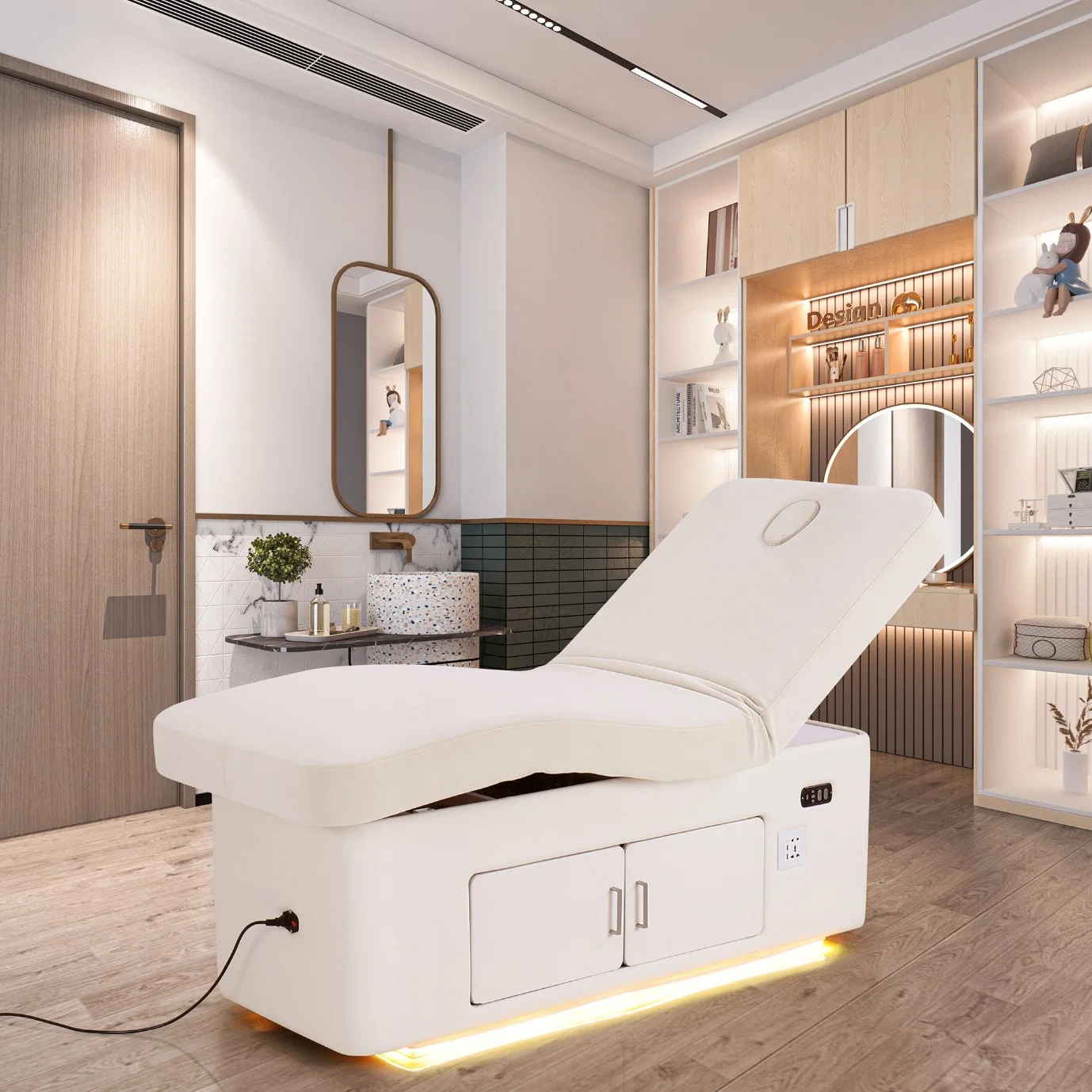 Table de massage électrique à acupuncture Table de massage Lit Équipement Mobilier de salon de beauté