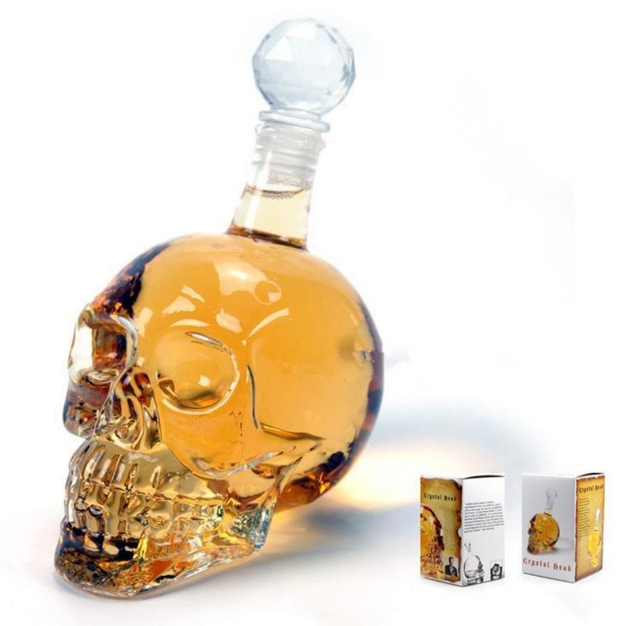 OEM Creative Glass Vodka Martell Skull Bottle