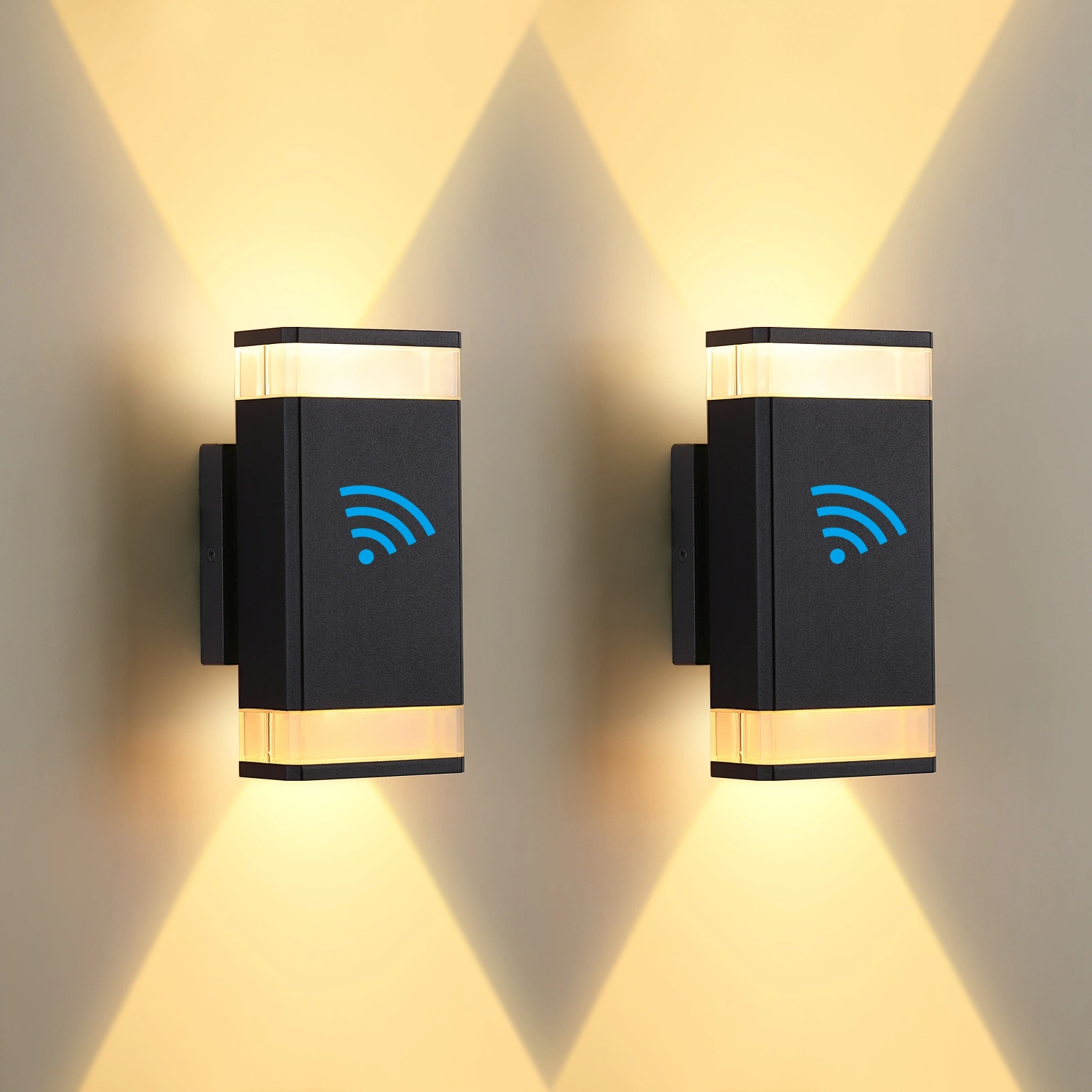 2pack Sensor Metalldekor Wohnzimmer Hotel COB Lichthalterung Hängende moderne Wandleuchte PC Beleuchtung Aluminium LED wasserdicht IP65 up Down Square Außenleuchte für Wand