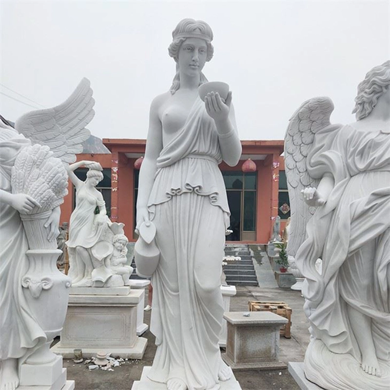Precio de fábrica tallado a mano Griego Romano Blanco mármol Figura Estatua Esculturas de piedra para decoración de jardín para la venta