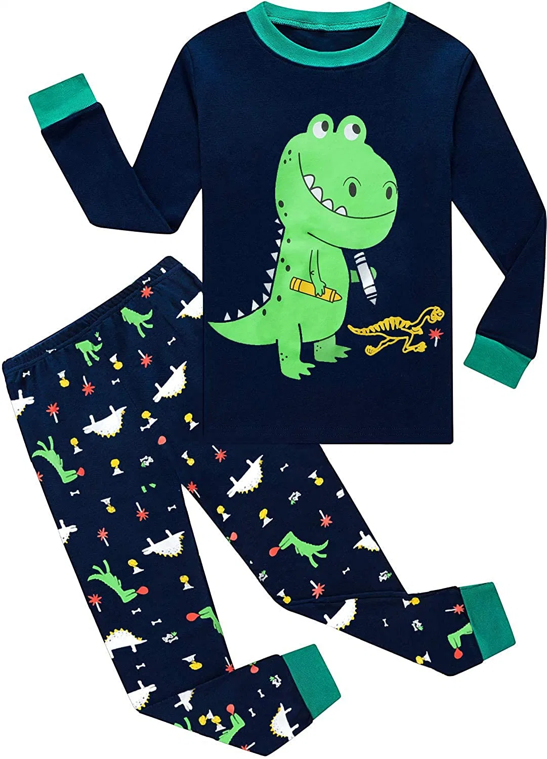 Toddler garçons Pyjama Coton de Monster Truck Kids 2 morceau de DINOSAURES VÊTEMENTS VÊTEMENTS DE NUIT définit Peignoir de chariot